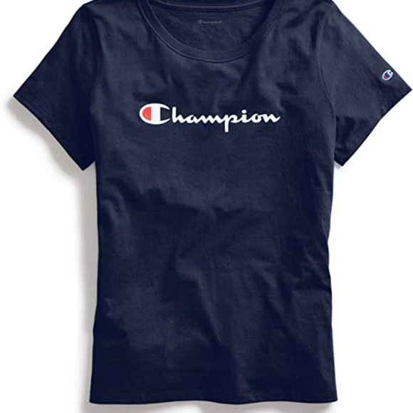 NWT Champion Women's Tee, Classic Script, Navy Blue, Size XS $20 4B201 - Picture 1 of 1
